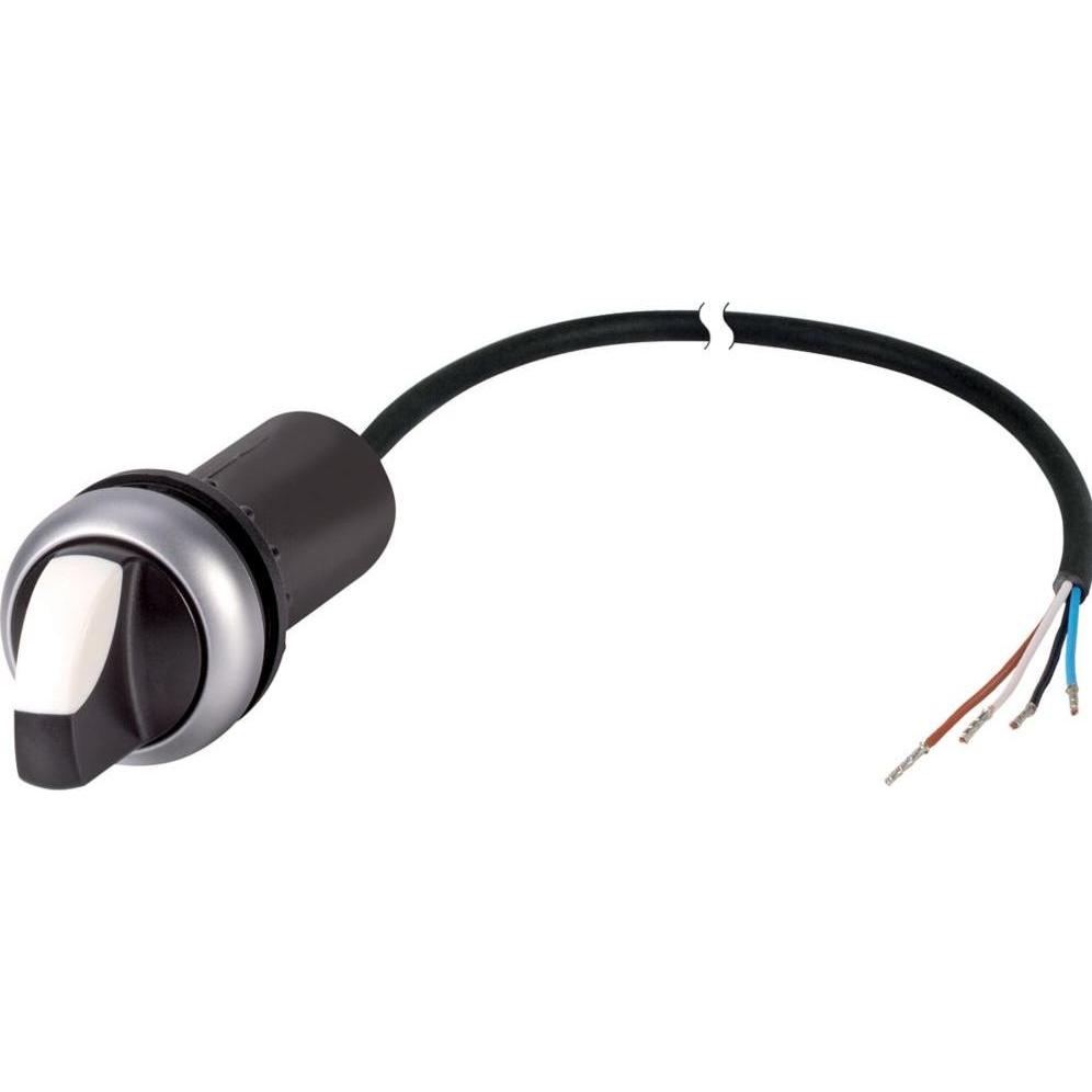 Eaton Selettore Leva rotativa Nero, Bianco 1 x 60° sgancio rotativo C22-WRK-K01-P62 1 pz., Pulsante + Interruttore, Nero, Bianco