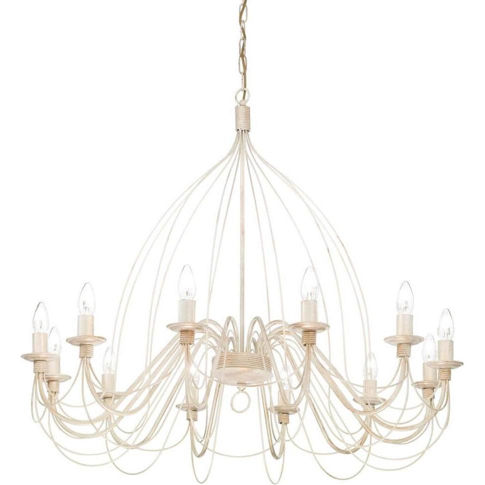 Ideal lux, Pendelleuchte, CORTE Pendelleuchte E14 12-fach ⌀950mm dimmbar Weiss 097664 (E14)