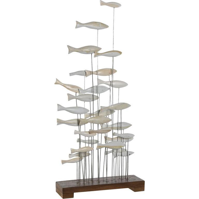 Esprit, Deko Objekt, Deko-Figur Home Weiss Braun Spiralen 45 x 15 x 100 cm (45 x 15 x 100 cm)