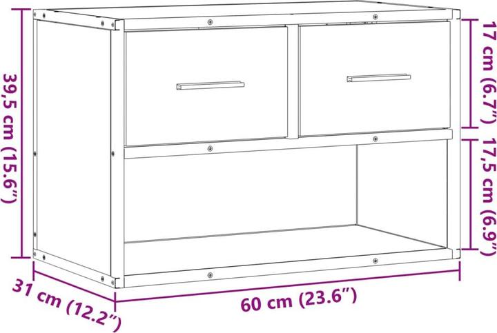 Produktbild vidaXL TV-Schrank (60 x 31 x 39.50 cm)