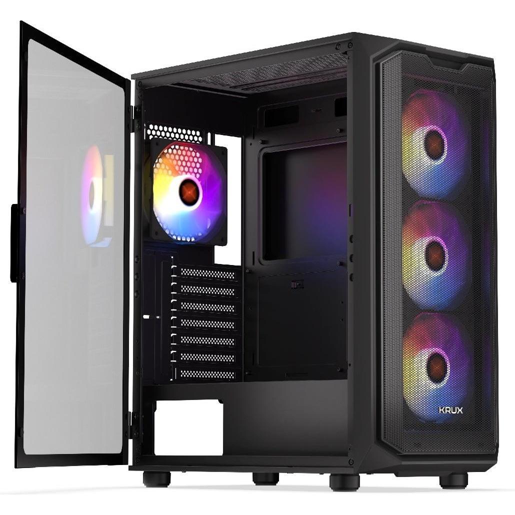 Krux Obudowa G. obud. Orona KRXD003 (mATX, ATX, Micro-ITX), PC Gehäuse, Schwarz