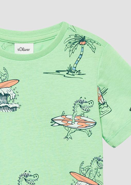 Produktbild S.Oliver T-Shirt Baumwoll-T-Shirt mit All-over-Print (104, 110)