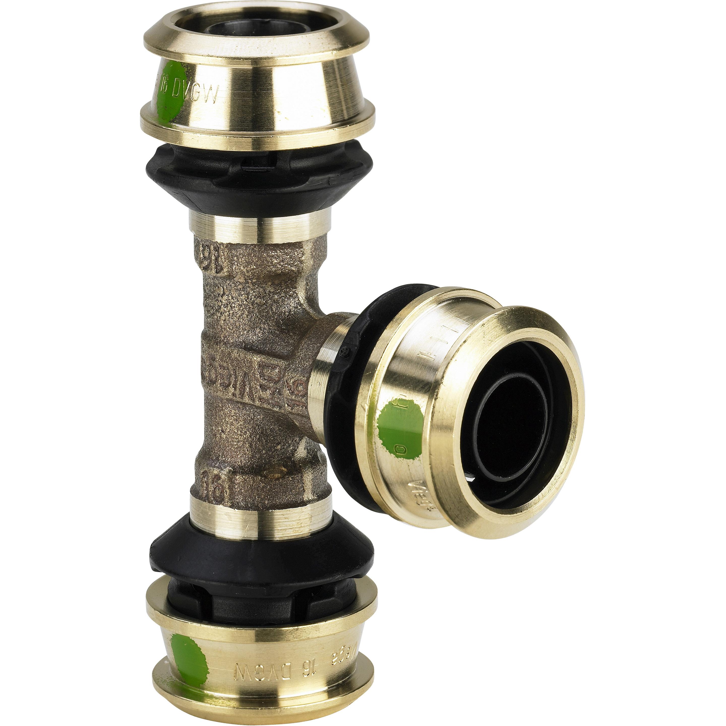 Viega, Rohrverbindungstechnik, Raxofix T-stykke 20 x 16 x 20 mm rødgods (Pressverbindung)