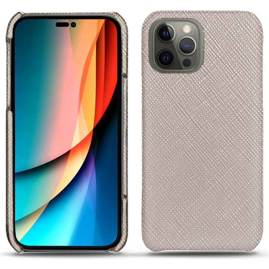 Noreve Lederschutzhülle (Apple iPhone 14 Pro), Smartphone Hülle, Beige