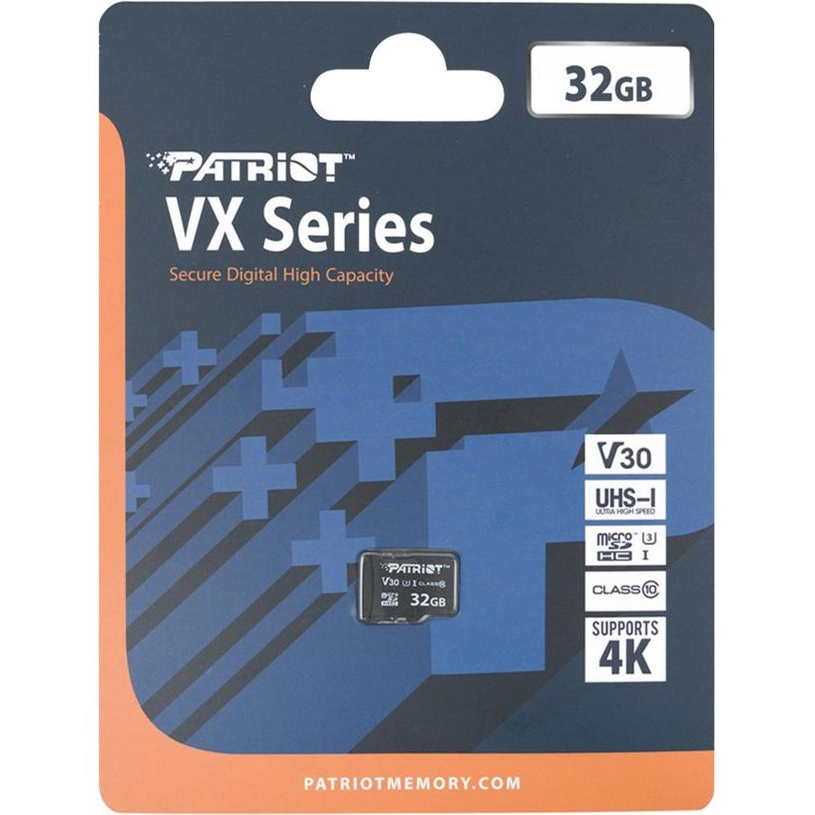 Thumbnail - Patriot SD Card 32GB VX Series MicroSDHC V30 PS1679 (32 GB, microSDHC, U3, UHS-I), Speicherkarte, Schwarz