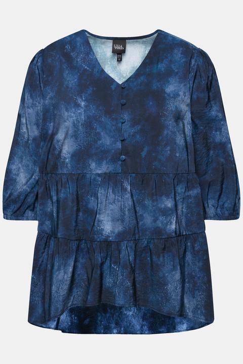 Actual product image Ulla Popken Tiered Tie-Dye Blouse (46, 48)