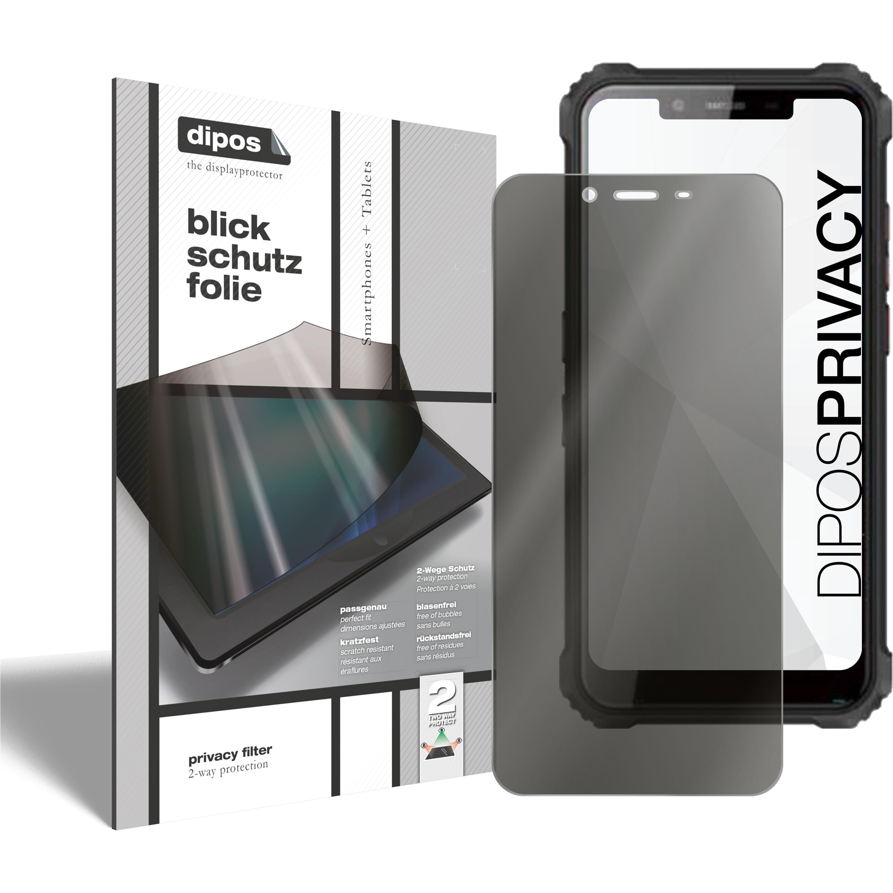 Dipos Blickschutzfolie 2-Way Anti-Shock (1 Stück, Oukitel WP9), Smartphone Schutzfolie, Transparent