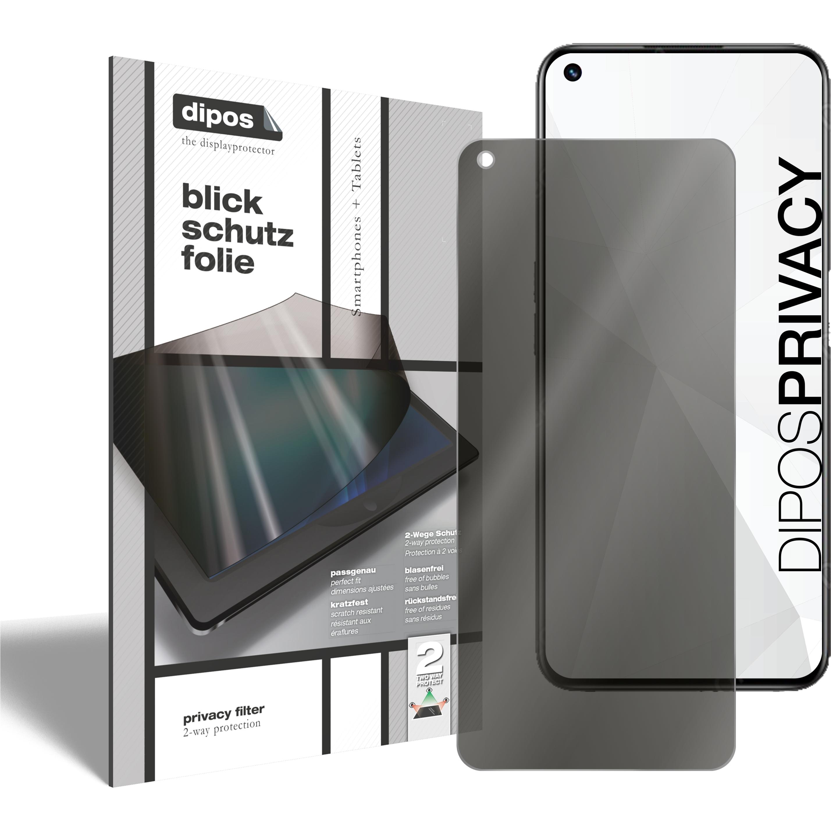 Dipos Blickschutzfolie 2-Way Anti-Shock (2 Stück, Realme 8i), Smartphone Schutzfolie, Transparent