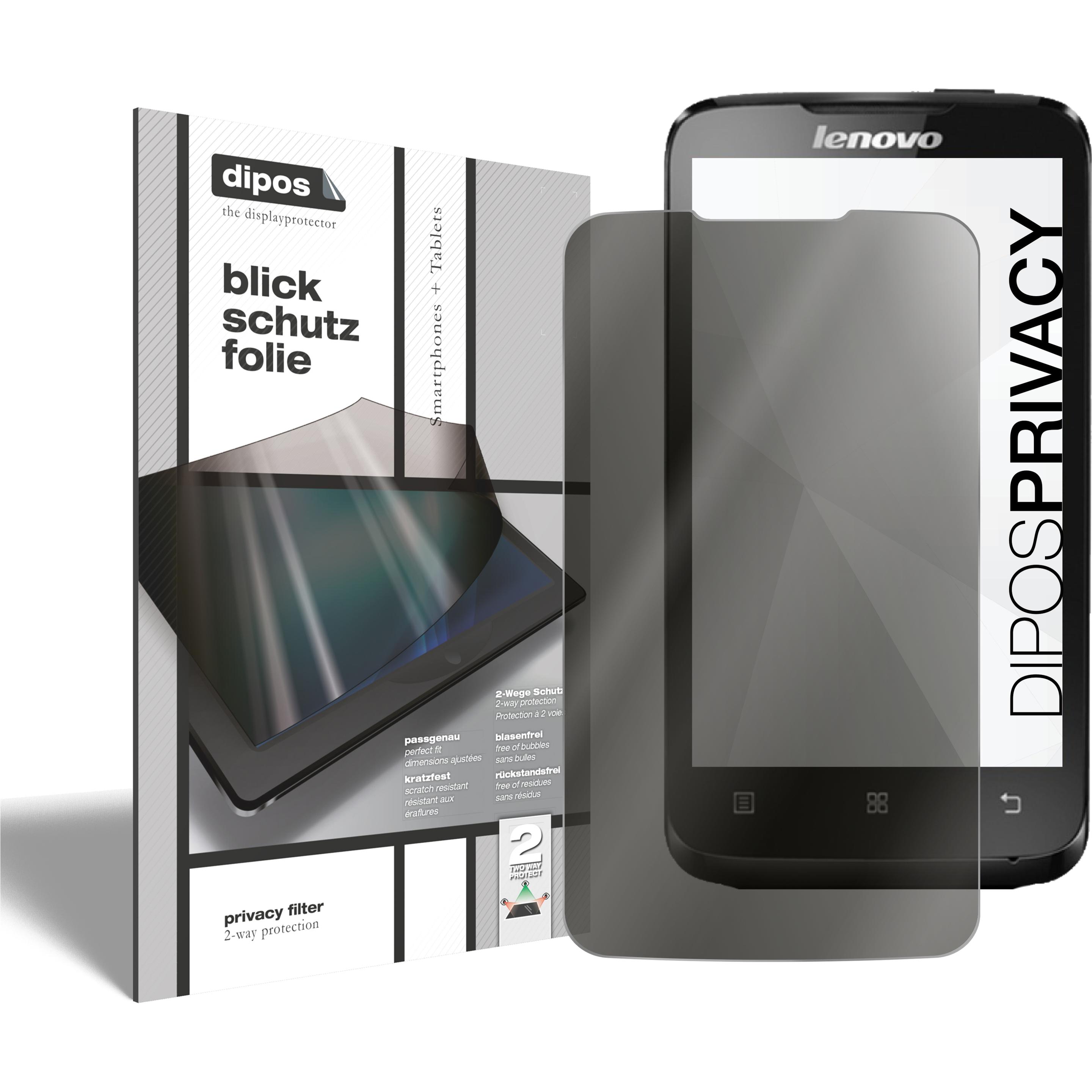 Dipos Blickschutzfolie 2-Way Anti-Shock (2 Stück, Lenovo A316i), Smartphone Schutzfolie, Transparent