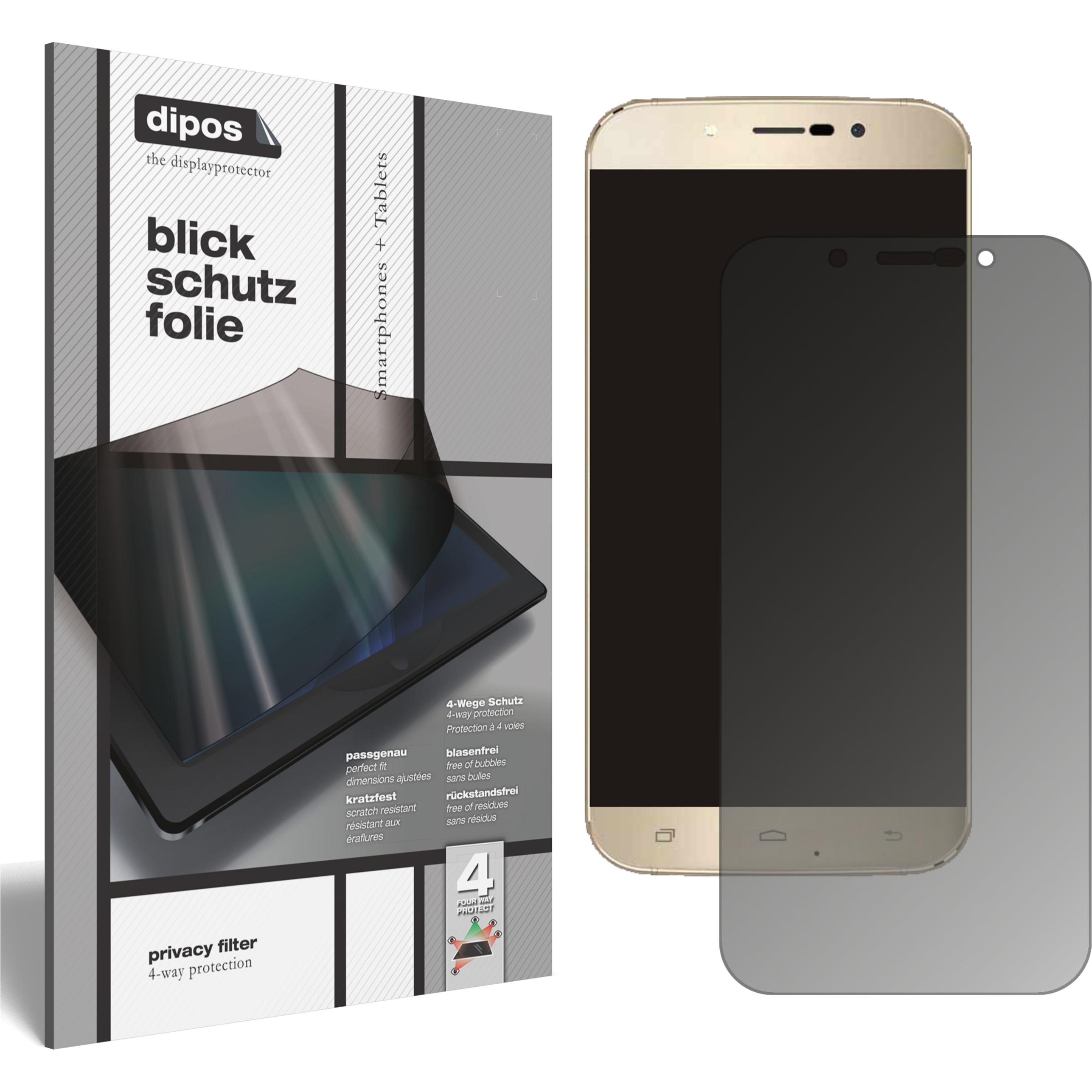 Dipos Blickschutzfolie 4-Way Privacy (1 Stück, Umidigi Rome X), Smartphone Schutzfolie, Transparent