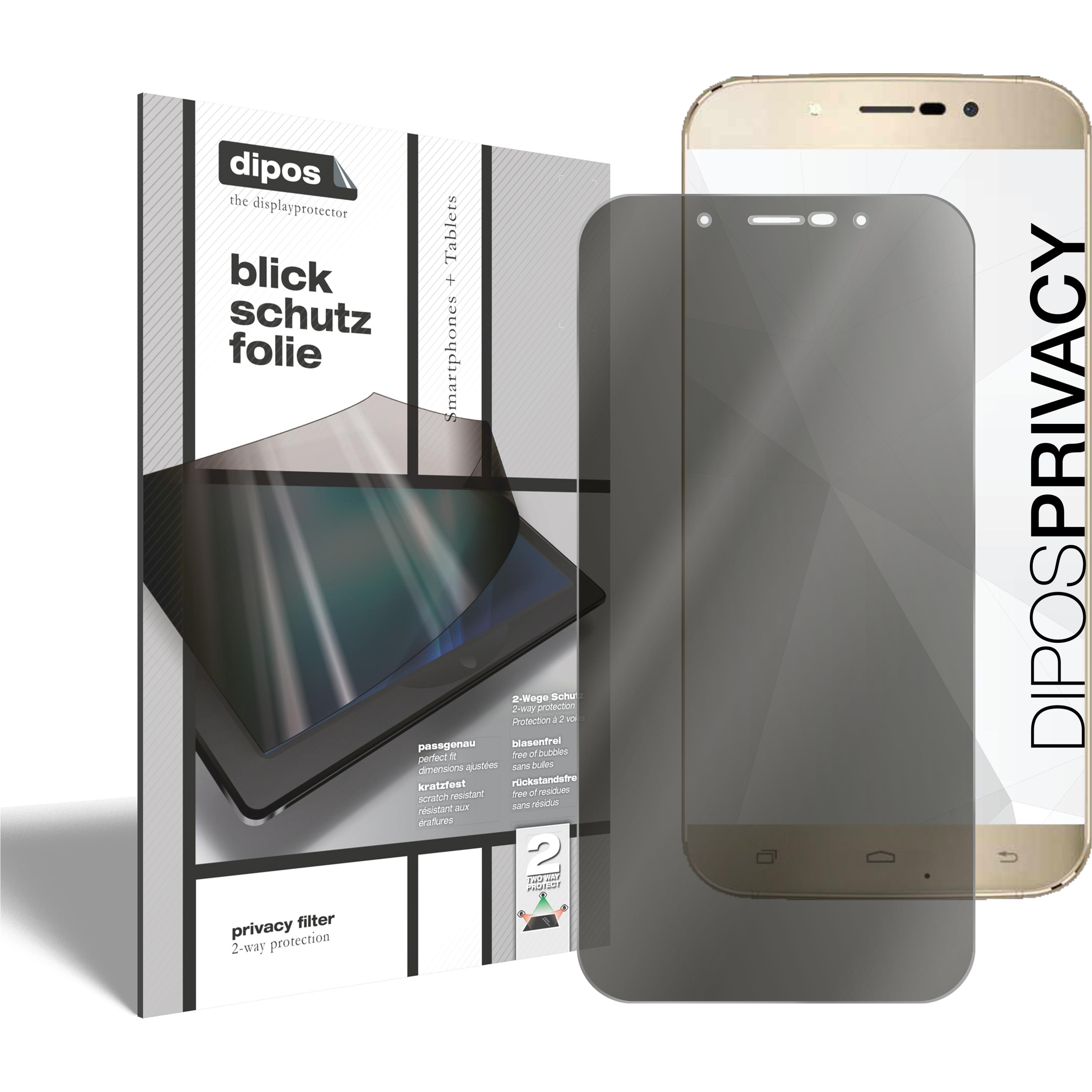 Dipos Blickschutzfolie 2-Way Anti-Shock (2 Stück, Umidigi Rome X), Smartphone Schutzfolie, Transparent