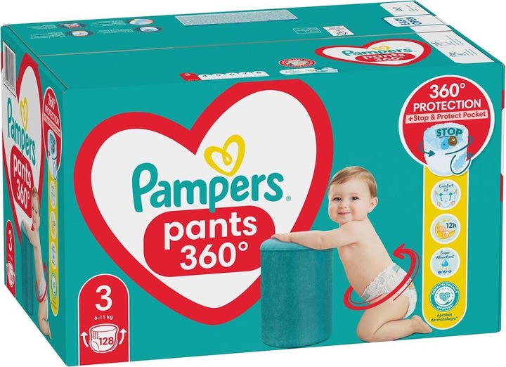 Image du produit Pampers Pants (Taille 3, Pack semi-mensuel, 128 pièce(s))