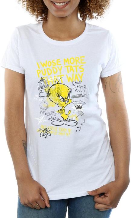 Actual product image Looney Tunes Womens/Ladies More Puddy Tats Tweety Cotton T-Shirt (XXL)