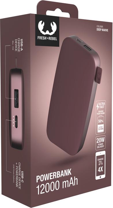 Productafbeelding Fresh'N Rebel Powerbank 12000 mAh USB-C FC (12000 mAh, 20 W)
