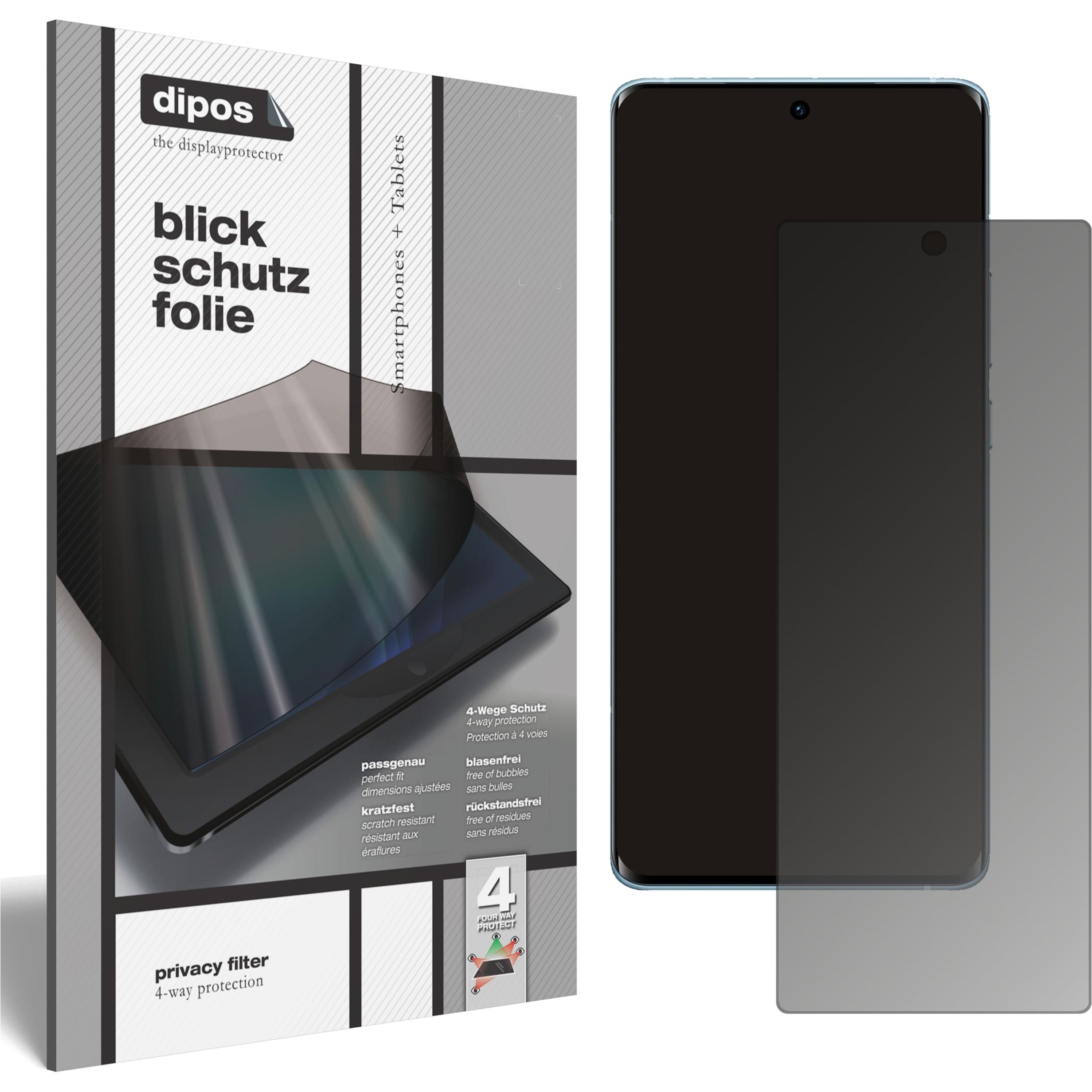 Dipos Blickschutzfolie 4-Way Privacy (1 Stück, Vivo X60 Pro), Smartphone Schutzfolie, Transparent