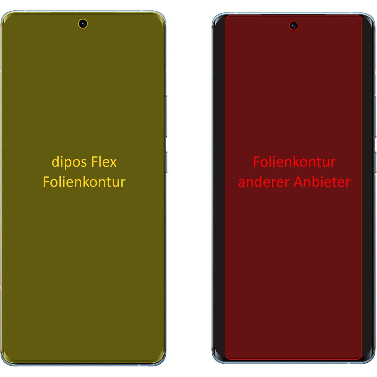 Thumbnail - Dipos Displayschutzfolie Full-Cover 3D (3 Stück, Vivo X60 Pro), Smartphone Schutzfolie, Transparent