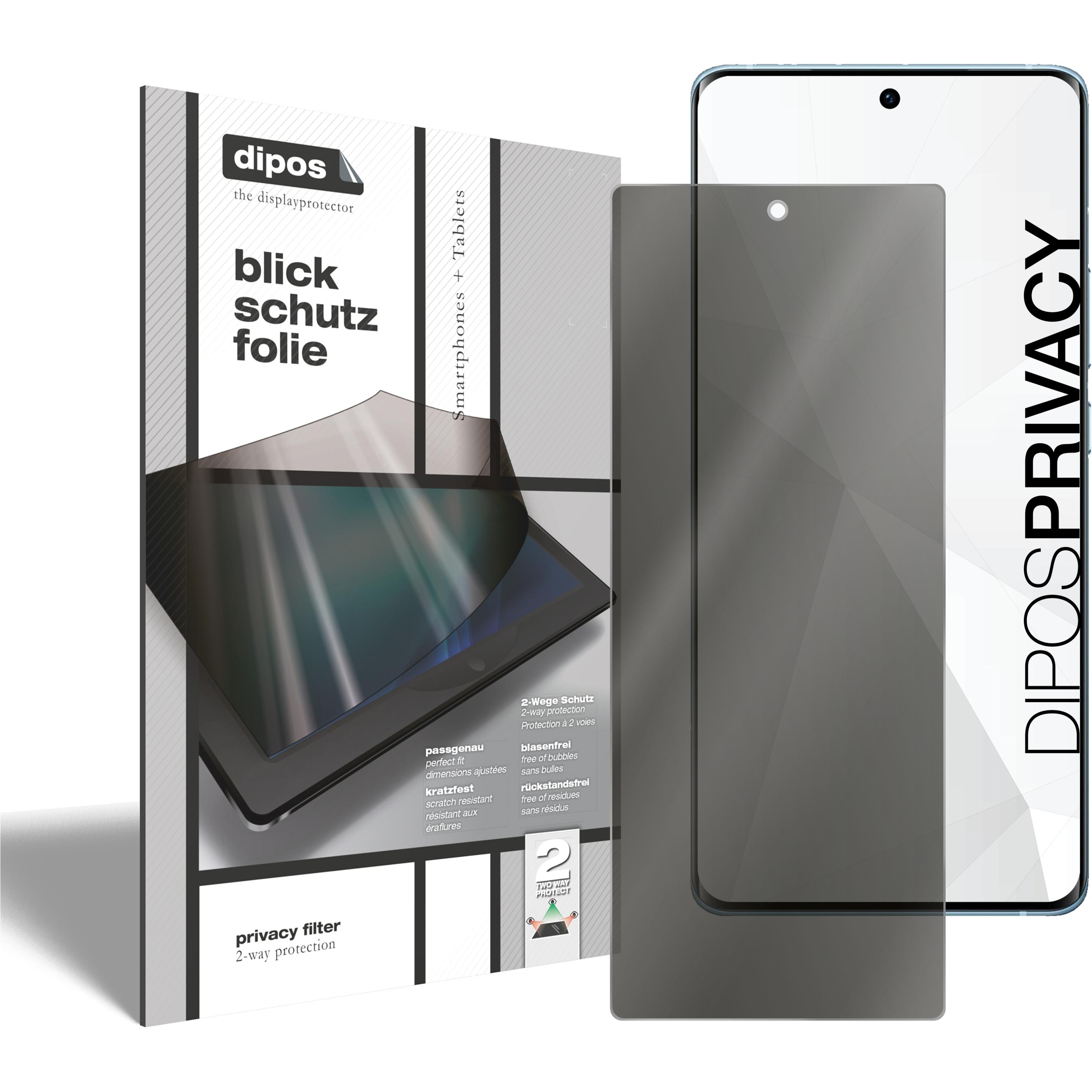 Thumbnail - Dipos Blickschutzfolie 2-Way Anti-Shock (1 Stück, Vivo X60 Pro), Smartphone Schutzfolie, Transparent