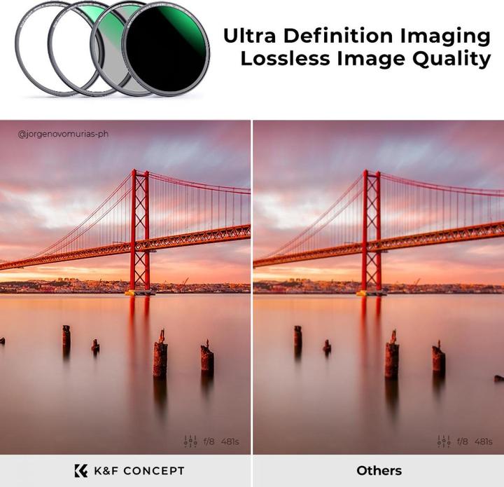 Actual product image K&F Concept Concept Magnetic lens filter kit CPL-ND-UV 55 mm (55 mm, UV filter)