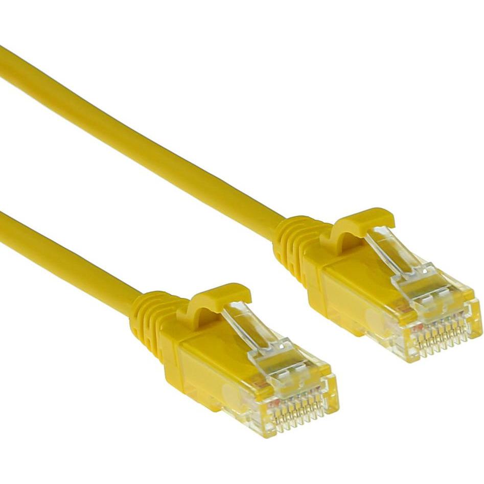 Thumbnail - ACT Yellow 1.5 meter LSZH U/UTP CAT6 datacenter slimline patch cable snagless with RJ45 connectors (U/UTP, CAT6, 1.50 m)...