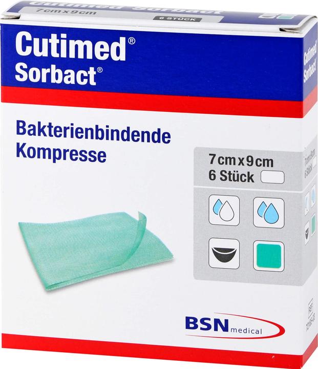 BSN Cutimed Sorbact Kompressen 7x9cm, 6 St KOM