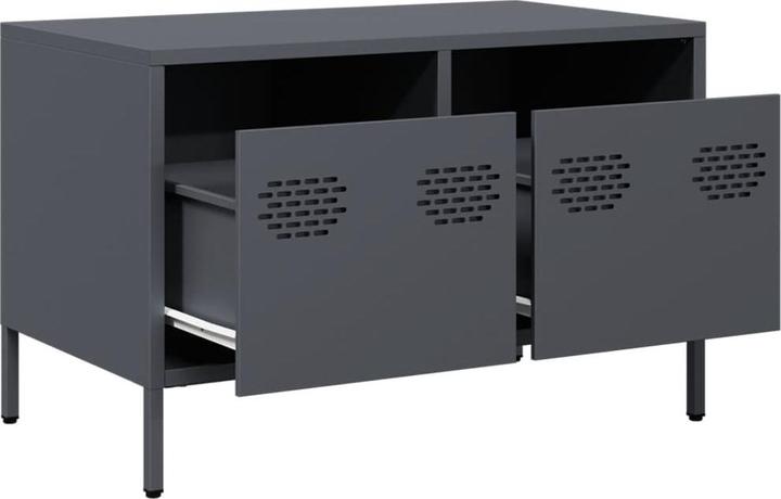 Produktbild vidaXL TV Schrank Fernsehtisch Fernsehschrank Lowboard TV Möbel Anthrazit Stahl