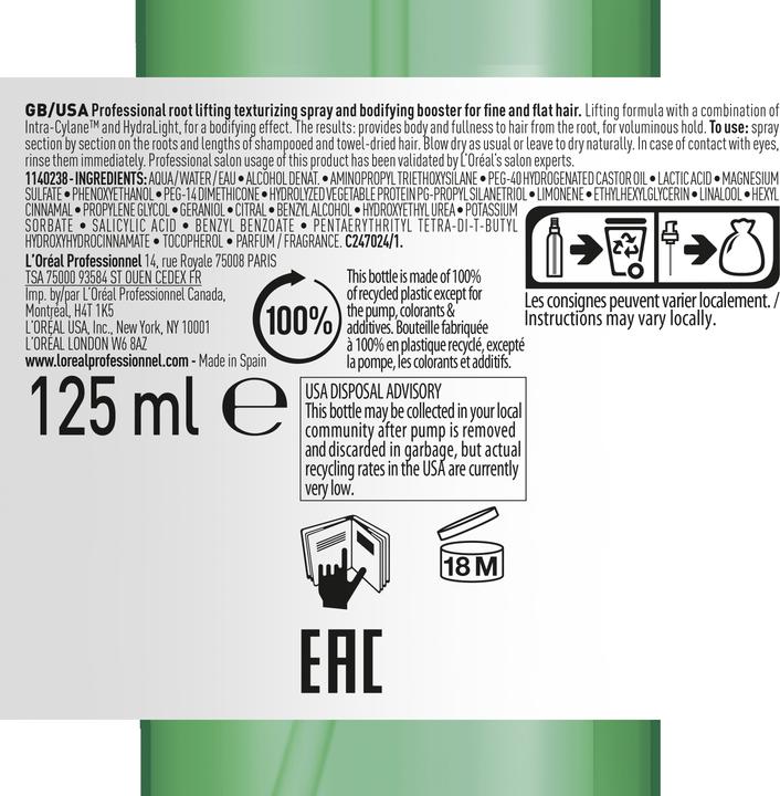 Image du produit L'Oréal Professionnel Série Expert Volumétrie - Spray racine professionnel (125 ml)