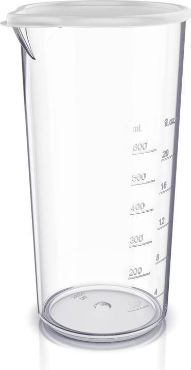 Arendo Messbecher mit Deckel, 600ml, Mixbecher, Klarsichtbecher aus Kunststoff, für Stabmixer & Handmixer (900 ml)