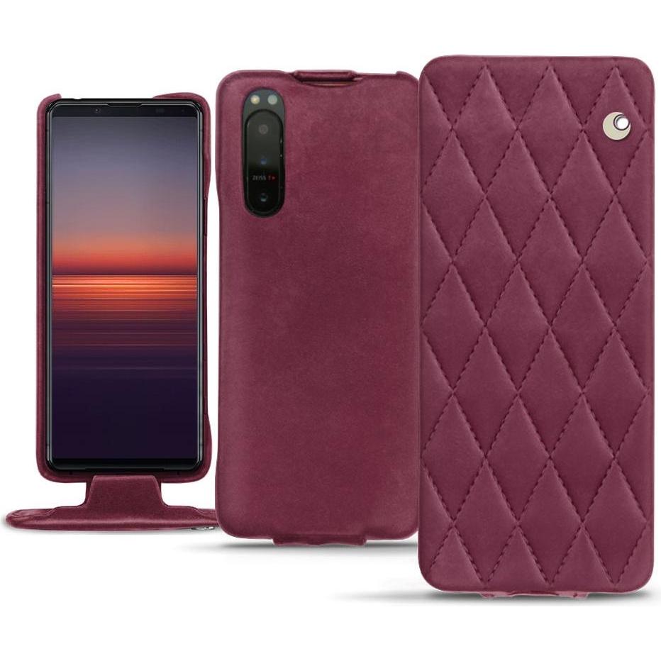 Noreve Lederschutzhülle vertikal (Sony Xperia 5 II), Smartphone Hülle, Violett