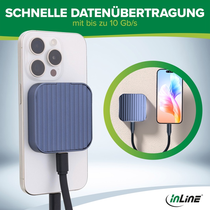 Produktbild InLine Clip Case - Magnetisches USB-C Gehäuse für SATA III & NVMe M.2 2230 SSDs (M.2 2230)