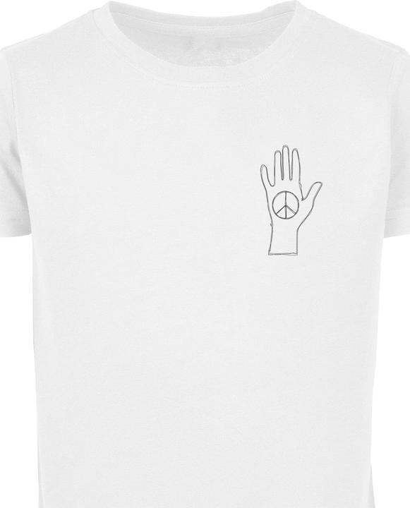 Produktbild Merchcode Girls Peace - Scribble Hand White Short Sleeve Tee - 174527 (134, 140)