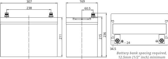 Actual product image Fullriver AGM battery DC105-12 (12 V, 105 Ah)