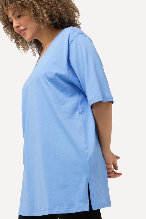 Image du produit Ulla Popken T-shirt coupe Relaxed Fit, décolleté en V et manches courtes (42, 44)