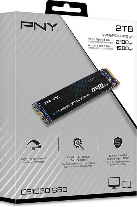 Image du produit PNY CS1030 M.2 NVMe PCIe Gen3 x4 2TB (2000 Go, M.2 2280)