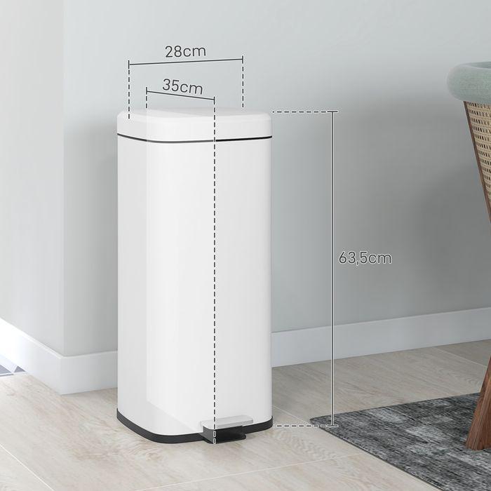 Produktbild Swisshandel24 Mülleimer 30L Treteimer mit Deckel Fusspedal Inneneimer, Wohnzimmer Büro Metall (30 l)