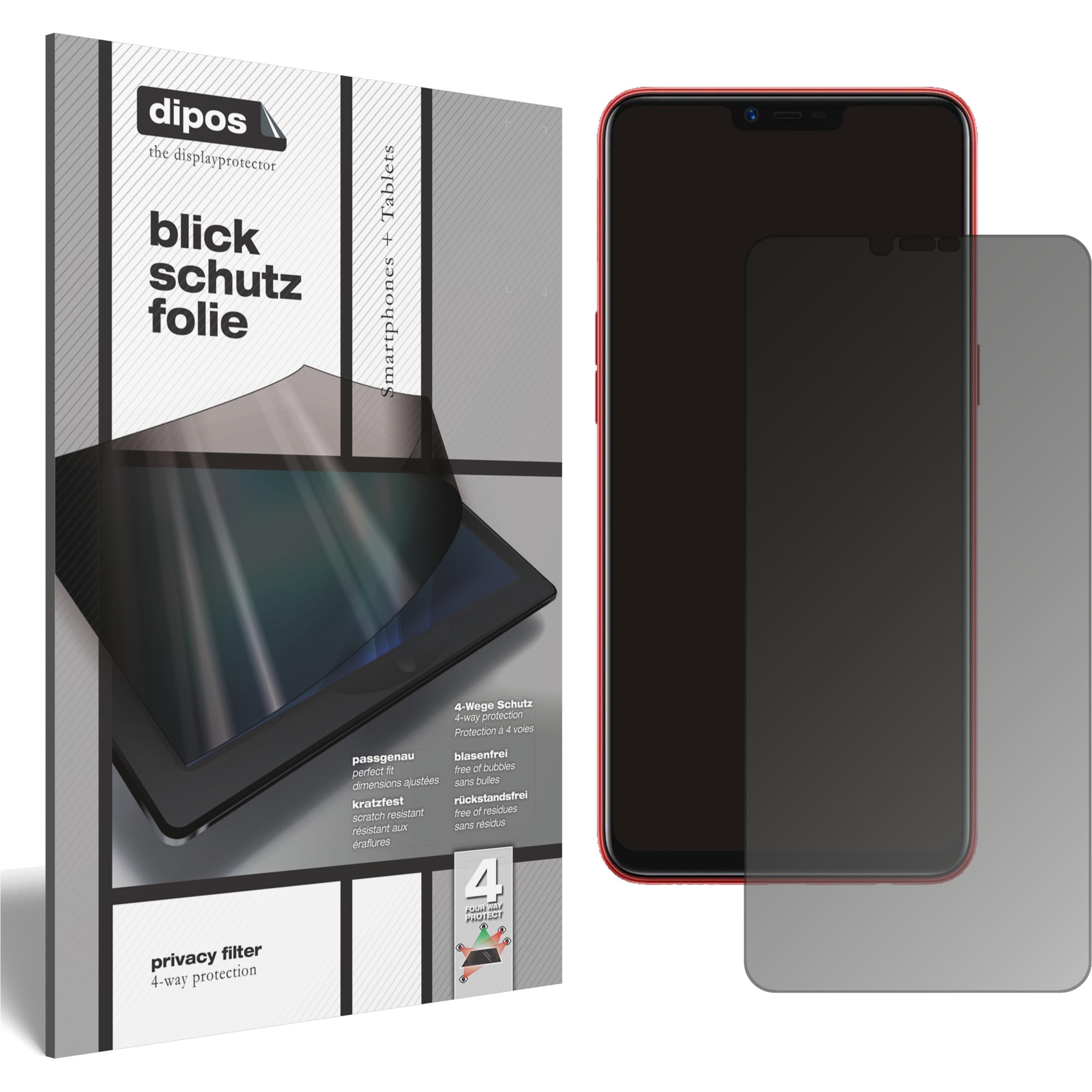 Dipos Blickschutzfolie 4-Way Privacy (1 Stück, Oppo A3s), Smartphone Schutzfolie, Transparent
