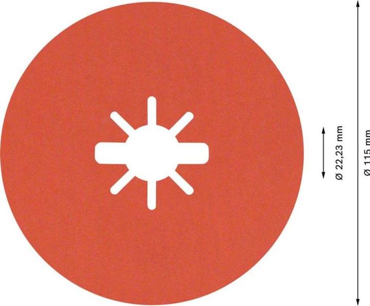 Actual product image Bosch Professional Zubehör EXPERT R782 Prisma Ceramic X-LOCK fibre disc, 115 mm, 22.23 mm, G 120 (120)
