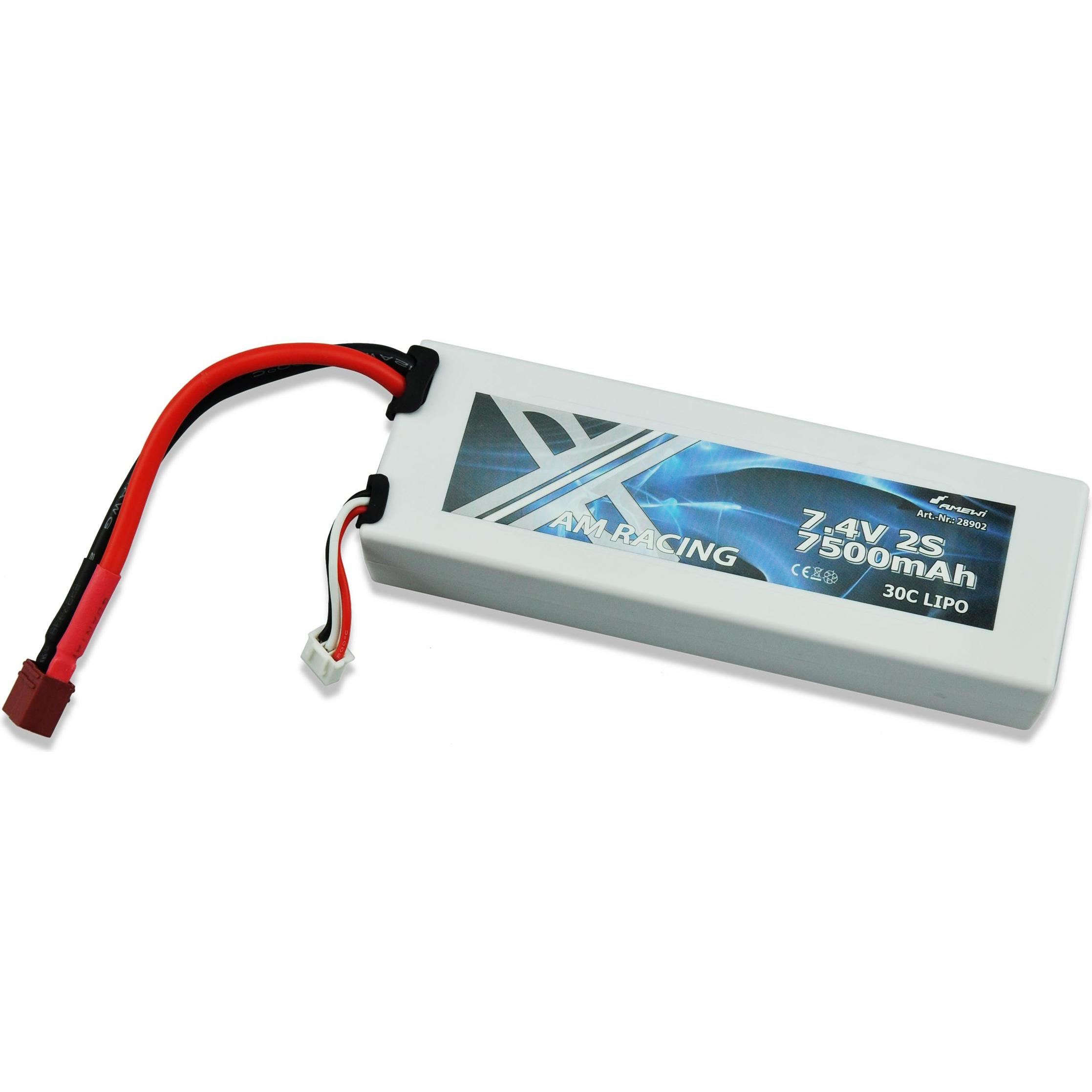 Thumbnail - Amewi Akku 2S 7,4V 7500mAh 30C Hardcase, DEANS (7.40 V, 7500 mAh)