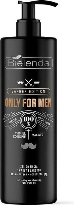 Actual product image Bielenda Only For Men Barber Edition Refreshing And Cleansing Gel For Face And Beard 190G (Cleansing Foam)