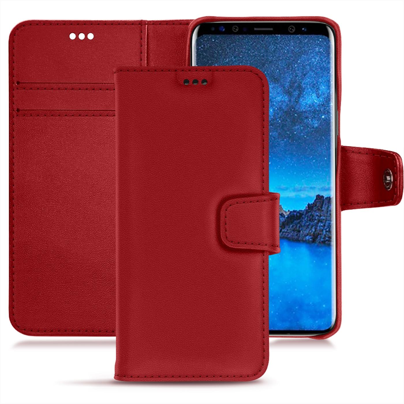 Thumbnail - Noreve Lederschutzhülle Wallet (Samsung Galaxy S9+), Smartphone Hülle, Rot