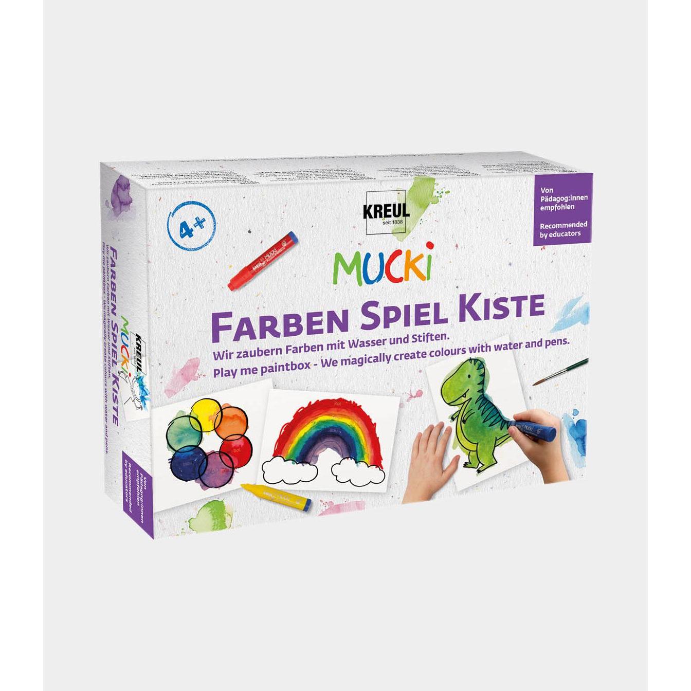 Thumbnail - Mucki, Künstlerfarbe + Bastelfarbe, Farben Spiel Kiste Wir zaubern Farben mit Wasser und Stiften (Blau, Rot, Gelb, Mehrf...