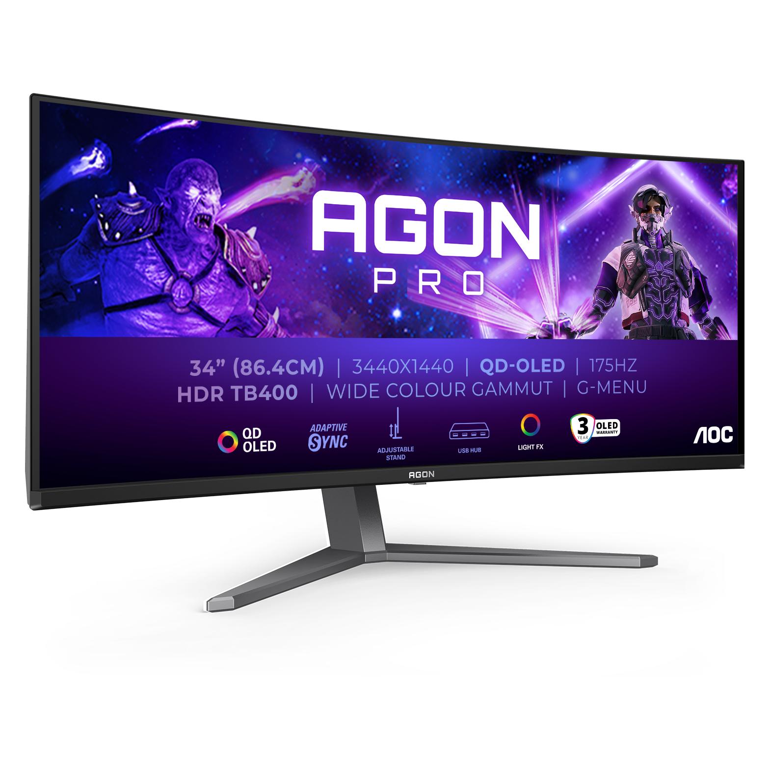 AOC Agon Pro (3440 x 1440 Pixel, 34"), Monitor, Schwarz