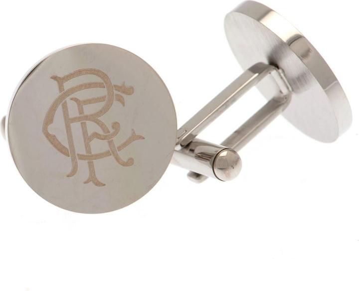 Actual product image Rangers FC Round Stainless Steel Cufflinks (100% synthetic material)