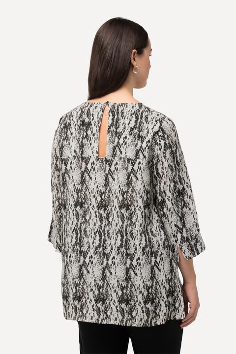 Produktbild Ulla Popken Bluse, Schlangendruck, A-Linie, Rundhals, 3/4-Arm (50, 52)