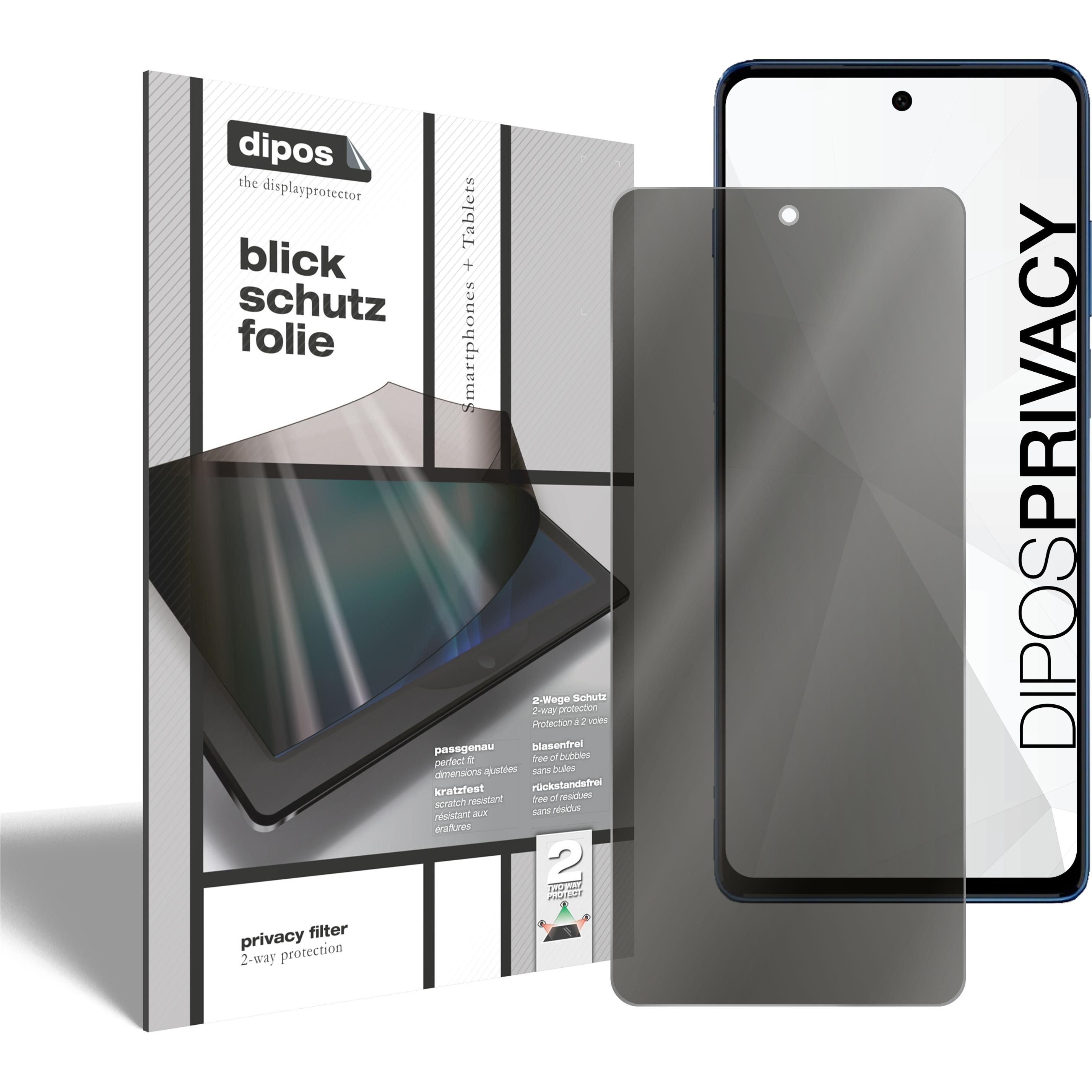 Dipos Blickschutzfolie 2-Way Anti-Shock (1 Stück, Motorola Moto G200), Smartphone Schutzfolie, Transparent