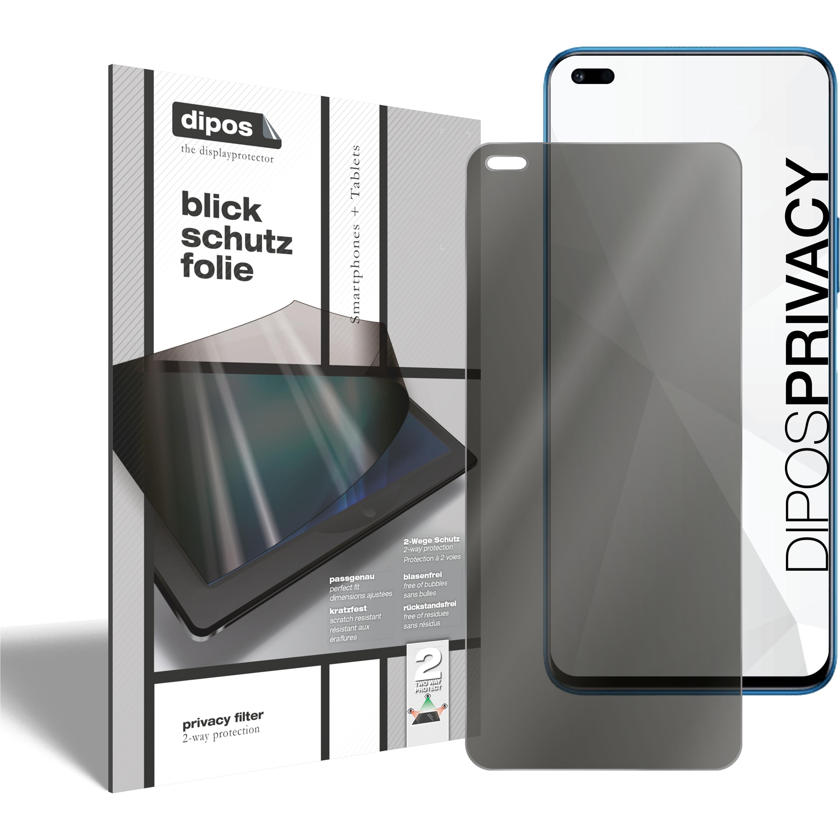 Dipos Blickschutzfolie 2-Way Anti-Shock (1 Stück, Honor 50 Lite), Smartphone Schutzfolie, Transparent