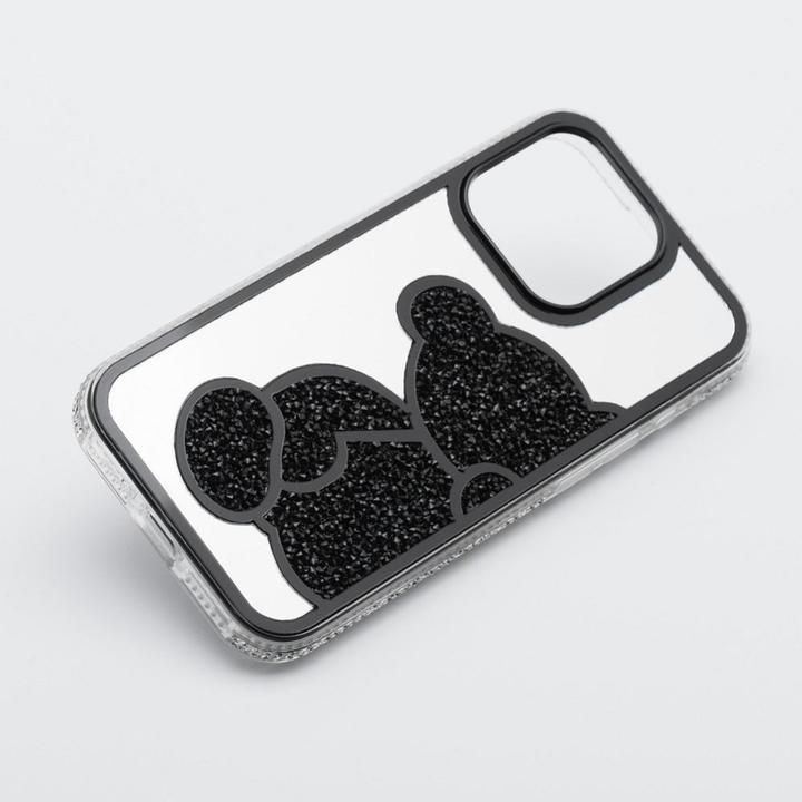 Actual product image OEM Back panel cover TEDDY BEAR Case for IPHONE 15 black (Apple iPhone 15)