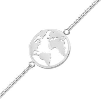Immagine prodotto Passion Bracciale In Argento Rodiato - Mappa Del Mondo (MAT BIJOU, Materiale esatto)
