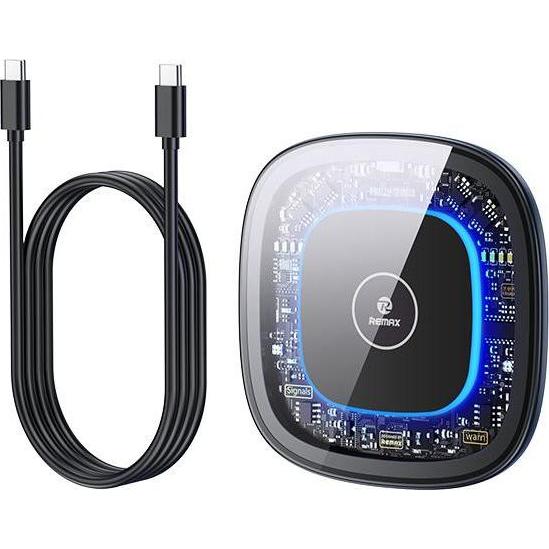 Thumbnail - Remax Walking Series 15W Clear Wireless Charger with Light RP-W76 (15 W), Wireless Charger, Transparent