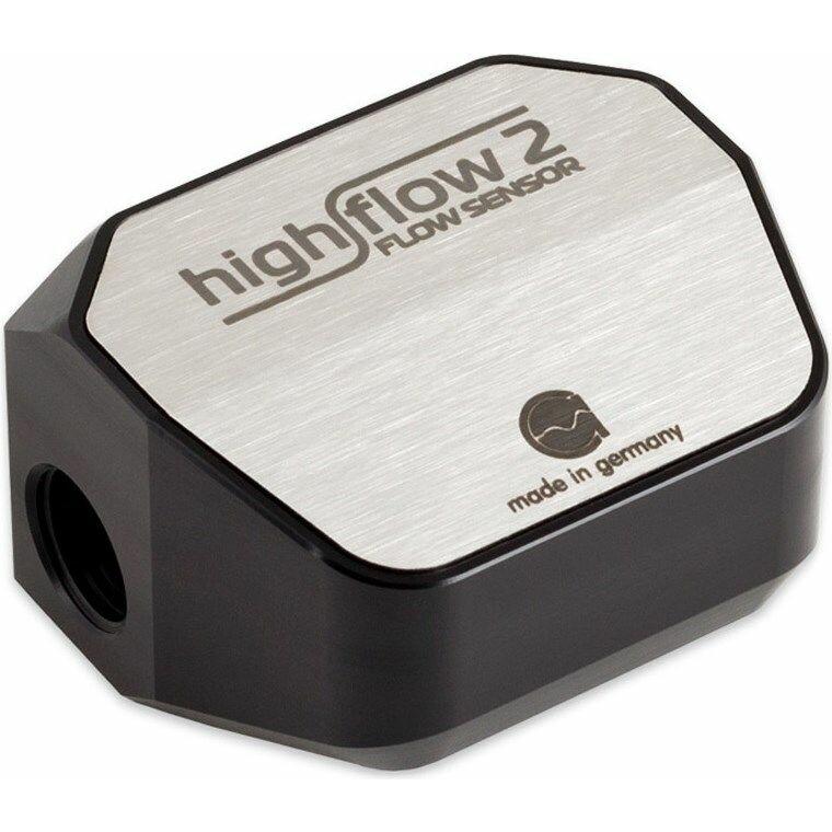 Aqua Computer Sensore di flusso ad alta portata 2, 2x G1/4, Monitoraggio raffreddamento, Nero