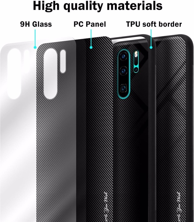 Productafbeelding Cadorabo TPU gestreepte glasplaat (Huawei P30 Pro)